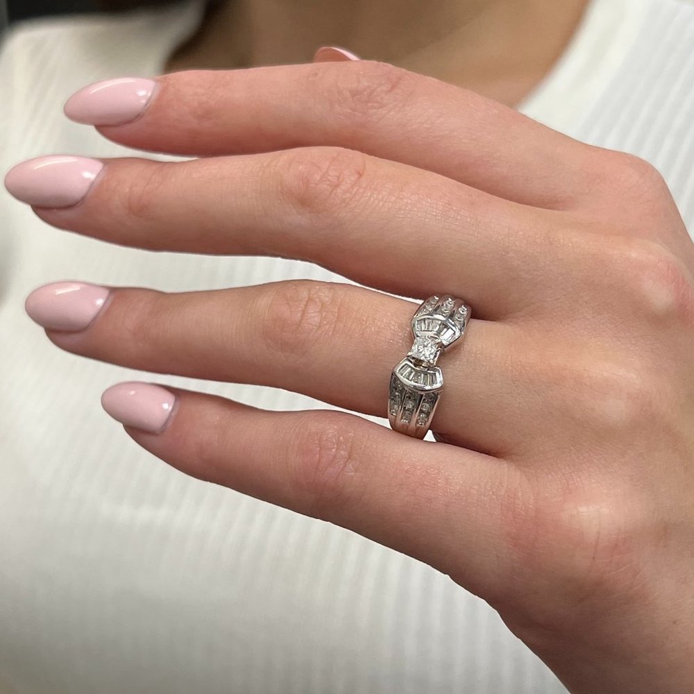 Rachel Koen 0.75Cttw Diamond Engagement Ring 14K White Gold Size 7